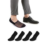 Kiiwah 4 Pares Calcetines Cortos para Hombre, Hielo de seda Invisibles de Malla Transpirable Respirable Calcetines con Antideslizante de Silicona