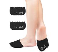 Kiiwah 4 Pares Calcetines de Corte Bajo para Mujer, Medias de Algodón Antideslizantes Invisible en el Antepié para Tacón Alto(Negra)