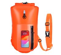 Kiiwah Boya Natacion Aguas Abiertas 20L, Bolla Natacion Mar Alta Visibilidad Cinturón Ajustable Boya Hinchable Estanca para Deportes Acuáticos, Nadadores de Aguas Abiertas, Triatletas, Kayakistas