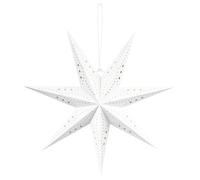 Kiiwah Estrella Papel Navidad, 60cm Blanco Pantalla de Papel con Forma de Estrella para Colgar, Estrellas Plegables Farolillos de Paper Navideño para Boda, Cumpleaños, Vacaciones, Fiesta