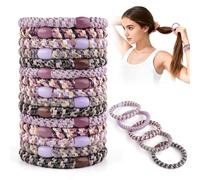 Kiiwah Gomas Pelo para Mujer y Niñas, 15 Unidades de Moda Gomas para el Pelo, Coleteros Trenzados Multicolor, Elásticas Hair Ties para Cabello Grueso, Liso y Rizado (5 Colores Disponibles)