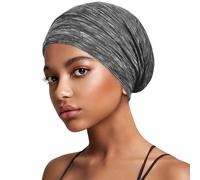 Kiiwah Gorro de Seda para Dormir con Forro de Satén Suave Banda Elástica Ajustable para Pelo Rizado