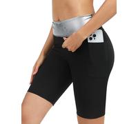 Kiiwah Pantalones Efecto Sauna Mujer Adelgazante con Bolsillo Mantiene el Sudor Abrigado Mallas Reductoras Adelgazantes Mujer Pantalones de Sudor para Deporte, Yoga, Fitness