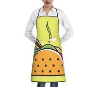 KIJ Comida mexicana de tacos, Para mujeres con bolsillos, delantales para cocina, jardinería y salón