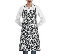 KIJ Impresión de pila de balones de fútbol, Para mujeres con bolsillos, delantales para cocina, jardinería y salón