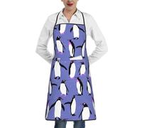 KIJ Lindo pingüino morado, Para mujeres con bolsillos, delantales para cocina, jardinería y salón
