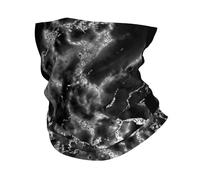KIJ Mármol gris grafito negro plateado, Braga de cuello con protección solar, bandana para correr, andar en bicicleta, pescar y practicar deportes al aire libre.