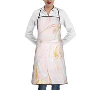 KIJ Pastel Marmoleado Ajustado, Para mujeres con bolsillos, delantales para cocina, jardinería y salón