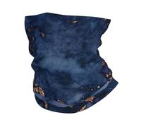 KIJ Patrón de mármol azul marino y cobre falso, Braga de cuello con protección solar, bandana para correr, andar en bicicleta, pescar y practicar deportes al aire libre.