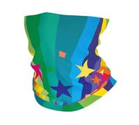 KIJ Rayos de confeti de arcoíris y estrellas, Braga de cuello con protección solar, bandana para correr, andar en bicicleta, pescar y practicar deportes al aire libre.