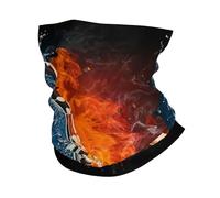 KIJ Saxofón en fuego y agua, Braga de cuello con protección solar, bandana para correr, andar en bicicleta, pescar y practicar deportes al aire libre.