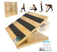 KIJO Studio - Tabla de estiramiento de madera con derechos de autor ©【16 posiciones ajustables】 Tabla inclinada de madera para estirar pantorrillas, tabla inclinada ajustable para estirar las piernas,