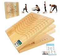 KIJO Studio - Tabla de estiramiento de madera, derechos de autor, 16 posiciones ajustables, tabla inclinada ajustable para estirar las piernas, tipo onda