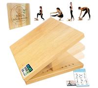 KIJO Studio - Tabla inclinada de madera profesional con derechos de autor © 【16 posiciones ajustables】 Tabla elástica ajustable para estiramiento de pantorrillas, tipo plano