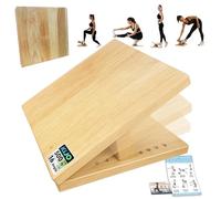KIJO Studio - Tabla inclinada de madera profesional con derechos de autor © 【16 posiciones ajustables】 Tabla elástica ajustable para estiramiento de pantorrillas, tipo plano