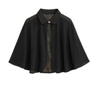 KIJSKKOPO Bolero De Gasa Transparente De Verano Blanco con Botones En La Solapa, Capa, Chal, Flores Rosa En La Espalda, Capelina Ligera, Poncho para Fiestas, Noches, Bodas Y Eventos Nupciales, Color