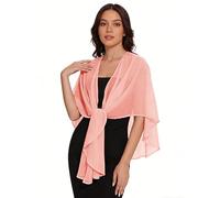 KIJSKKOPO Bolero de Mujer, Cárdigan Ligero Gasa con Lazo Frontal, Cárdigan Transparente de Verano, Chales Y Estolas para Cubrir Vestidos Noche, La Madre La Novia, Protección Solar, Rosa Naranja.