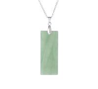 KIJSKKOPO Collar Colgante Rectangular De Piedra Natural, Colgante De Chakra Con Piedra Preciosa Energética Howlita Reiki, Regalo Joyería Para Mujeres, Hombres Y Mamás, Aventurina Verde.