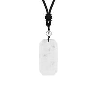 KIJSKKOPO Collar Con Colgante De Piedra Natural Rectangular, Aventurina Verde Reiki, Piedra Preciosa Energética Facetada Cuadrada, Collar Trenzado Con Cuerda Ajustable, Regalo Joyería Para Mujere
