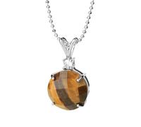 KIJSKKOPO Collar con Colgante Piedra Energía Cristal Natural, Incrustaciones Facetas Circulares Cuarzo Rosa, Delicado Collar Circonita, Joyería para Mujer, Abuela, Día La Madre, Cumpleaños, Pied