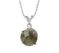 KIJSKKOPO Collar con Colgante Piedra Energía Cristal Natural, Incrustaciones Facetas Circulares Cuarzo Rosa, Delicado Collar Circonita, Joyería para Mujer, Señora, Abuela, Día La Madre, Cumplea