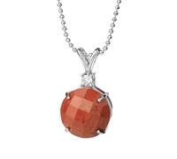 KIJSKKOPO Collar con Colgante Piedra Energía Cristal Natural, Incrustaciones Facetas Circulares Cuarzo Rosa, Delicado Collar Circonita, Joyería para Mujer, Señora, Abuela, Día La Madre, Cumplea