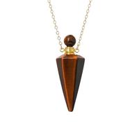 KIJSKKOPO Collar Con Difusor De Aceites Esenciales De Cono De Piedra Natural, Dorado, Con Punta Hexagonal Y 7 Chakras, Para Reiki, Energía Cristalina, Piedras Preciosas, Joyería Para Niñas,