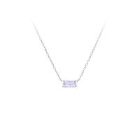 KIJSKKOPO Collar De Plata Ley 925 Con Piedra De Nacimiento Diciembre, Cadena Gargantilla Ajustable Con Incrustaciones De Circonitas Colores Y Baño De Oro Blanco Cuadrado, Regalos De Joyería para M