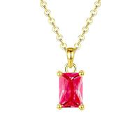 KIJSKKOPO Collar De Plata Ley 925 Con Piedra De Nacimiento Diciembre, Chapado En Oro Con Incrustaciones De Circonita Cuadrada Colores, Cadena Gargantilla Ajustable, Regalo Joyería para Mamá, Espo