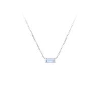 KIJSKKOPO Collar De Plata Ley 925 Con Piedra Natal Diciembre, Cadena Gargantilla Ajustable Con Incrustaciones De Circonitas Colores Y Baño De Oro Blanco Cuadrado, Regalos De Joyería para Mamá Y E