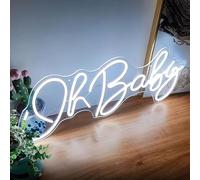 KIJyfgTR Letrero de luz de neón LED Ok Baby Letters Neno Suspiros, Luces de neón LED Letrero de neón acrílico for decoración de Paredes, Dormitorio, Sala de Estar, Bar, Fiesta 75 * 35 cm