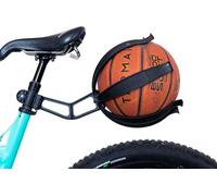 KIK BALL, Soporte para Pelotas de Bicicleta, Dispositivo de Seguridad para Niños y Jóvenes, Fácil à Assembler, Apto para Balones de Fútbol, Voleibol, Baloncesto y Rugby, Negro