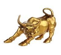 KIKAPA Estatua de Tauro de Latón Feng Fortune, Escultura Decoración de Toro de Cobre Dorado Representa la Buena Carrera