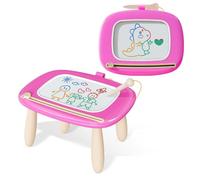 Kikidex Juguetes para niños pequeños de 1 a 3 años,pizarra mágicas magnética,juguetes para niñas,pizarra mágicas para pintar,juguetes educativos para bebés y niños,regalo de cumpleaños (Rosa oscuro)