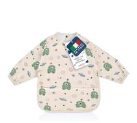KIKIDO Babero con mangas largas para destete - Delantal impermeable con bolsillo recogedor de alimentos - Materiales premium, fácil de limpiar y lavable a máquina, Monstruo, Large