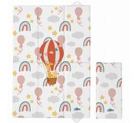 Kikido Cambiador Portátil Bebé 40x60 cm - Cambiador Bebe Impermeable Plegable - Globo Aerostático - Cambiadores Plegable Bebé Portátil para Cambio de Pañal - 60x40