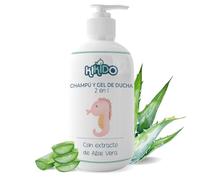 Kikido Champú y Gel de Ducha 2 en 1 Bebé - 500 ml Gel de Baño y Champu con Aloe Vera Sin SLES y Alcohol - Ideal para Piel Sensible del Bebe