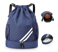 KIKIGOAL Dry Wet Separated Swimming Bag Portable Drawstring Backpack Waterproof Gym Sports Pool Beach Gear Bag