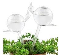 KiKiHeim Globos de riego automático para plantas, esferas de vidrio soplado transparente para riego interior y exterior, 2 caracoles