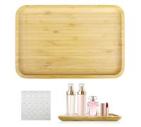 KiKiHong 1 Pieza Bandejas Madera Bandeja Rectangular de Madera, 30 x 20 x 2CM, Bandeja Decorativa Adecuada para Postres,Baño, Cosméticos,Escritorio de Oficina y Más