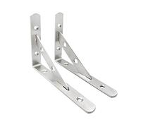 KiKiHong 2 Pcs Soporte para Estante, 90 Grado Soporte de Angulo para de Acero Inoxidable 105 X 150 mm Corner Brace con Tornillos para Estante de Carga Pared Colgantes