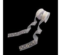 KiKiHong 2 Rollos Cinta Dorada Cinta de Regalo Corazones Estrellas Cinta de Organza Dorada para Envolver Regalos Flores Manualidades Fiestas de Bodas (21m x 2.5cm)