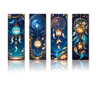 KiKiHong Juego de 4 placas de madera para decoración de pared, diseño de atrapasueños, decoración de pared para habitación infantil y balcón, oficina, cocina, arte de pared (30 x 10 cm)