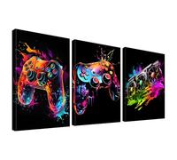 KiKiHong Set de 3 Cuadros Gaming Pared con Marco 30x40 cm para Juegos - Poster Videojuegos para Habitación Juvenil,Sala de Juegos y Dormitorio,Decoración Gamer,Regalo para Gamers