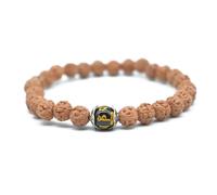 KIKILA Pulsera tibetana hecha a mano con 5 Mukhi Rudraksha, pulsera tibetana de meditación y oración Japa, M, Rudraksha, Ágata