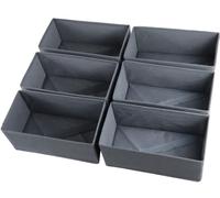 KIKILIE - Paquete de 6 organizadores de cajones plegables informales y prácticos para ropa, ropa interior, calcetines y más, color gris