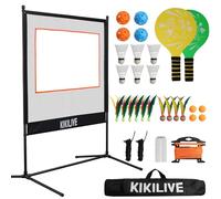 KIKILIVE 4 en 1 Paddle Tennis Set Pro - Red portátil de tenis de jazz con 2 remos, 4 pelotas, apuestas de tierra y bolsa de transporte para patio, playa, deportes de interior y exterior
