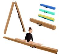 KIKILIVE Barra de Equilibrio Gimnasia con Superficie de Ecocuero EV EPE en 3 Tamaños (240cm/270cm/300cm) Plegable para Niños y Adultos Contiene Bolsa de Transporte
