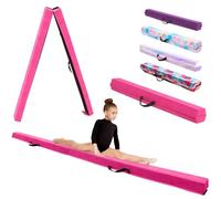 KIKILIVE Barra de Equilibrio Gimnasia con Superficie de Ecocuero EV EPE en 3 Tamaños (240cm/270cm/300cm) Plegable para Niños y Adultos Contiene Bolsa de Transporte