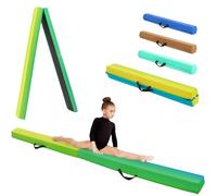 KIKILIVE Barra de Equilibrio Gimnasia con Superficie de Ecocuero EV EPE en 3 Tamaños (240cm/270cm/300cm) Plegable para Niños y Adultos Contiene Bolsa de Transporte